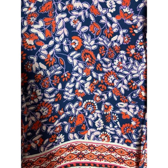 Gap Women's Medium Blue Red Sleeveless Floral Blouse - Picture 8 of 11